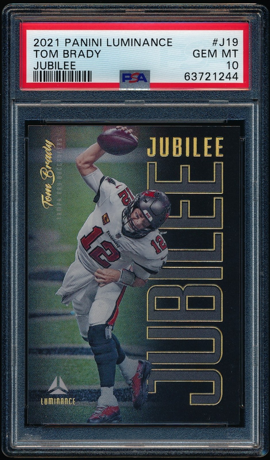 2021 Panini Luminance Tom Brady #J19 Jubilee Graded PSA 10 Gem Mint