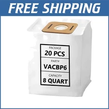 Atrix Ergo Series Backpack Vacuum Bags - 20 Pack HEPA Filters, 8 Quart Capacity