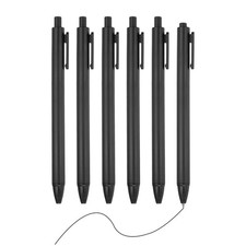 6 Pack Retractable Pens 0.5mm, Black Gel Ink Pens Retractable Ballpoint Pen F...