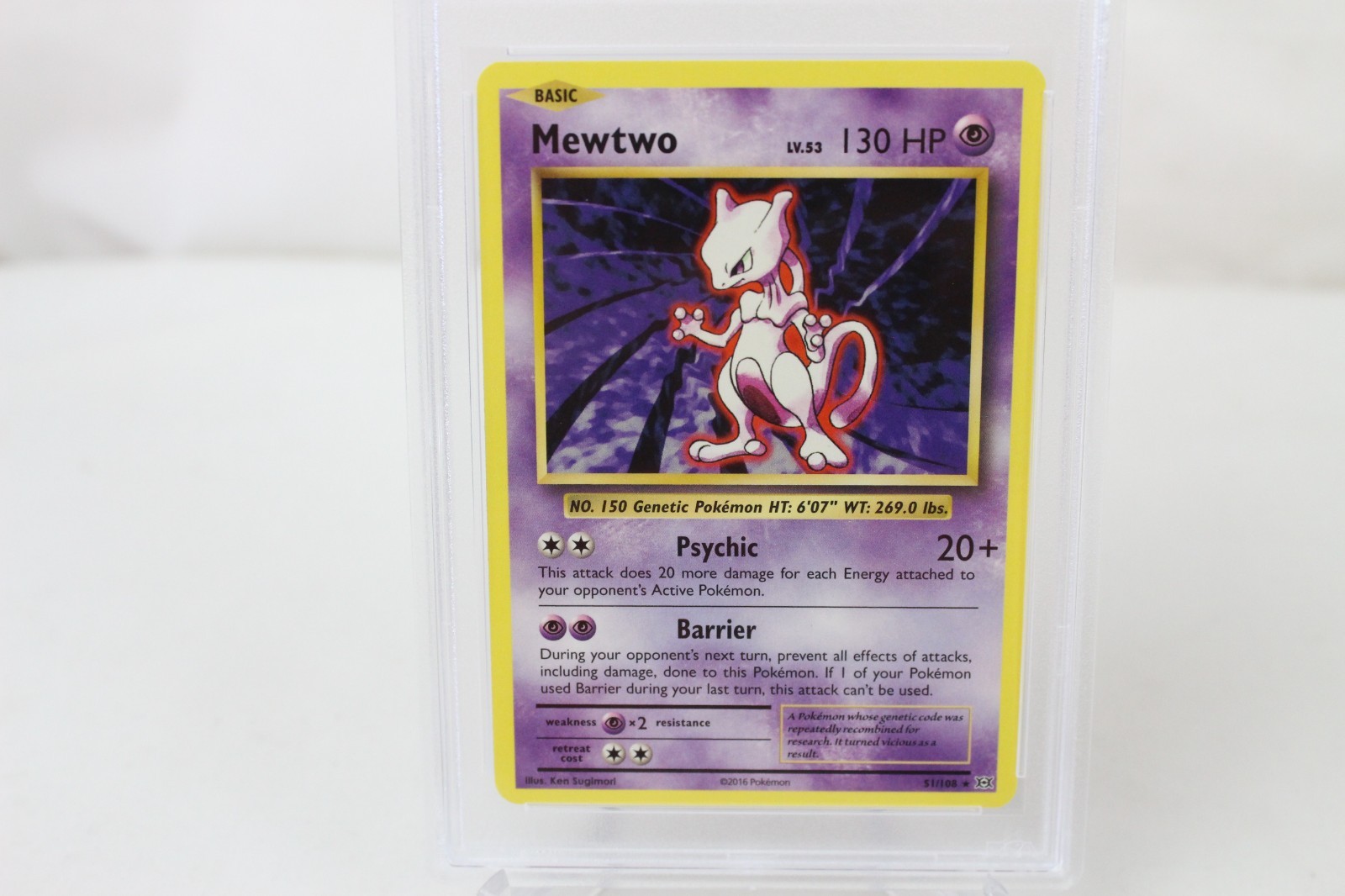 2016 POKEMON XY EVOLUTIONS #51 MEWTWO PSA 8 GRADED CARD view 3