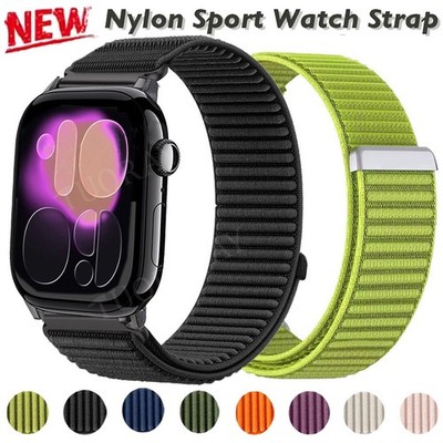 Nylon Loop Armband für Apple Watch Ultra 3 Series 11 10 9 8 7 6 5 4 SE 3 38-49mm