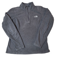 THE NORTH FACE Womens sz Small Lighter Gray Fleece Long Sleeve 1/4 Zip Pullover