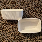 (2) Hull F467 Planter Cream Ribbed Rectangle MCM VTG Retro Pottery USA