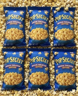 6 BAGS! NEW! Pop Secret Movie Theater Butter Popcorn, 3 oz, FREE SHIPPING!