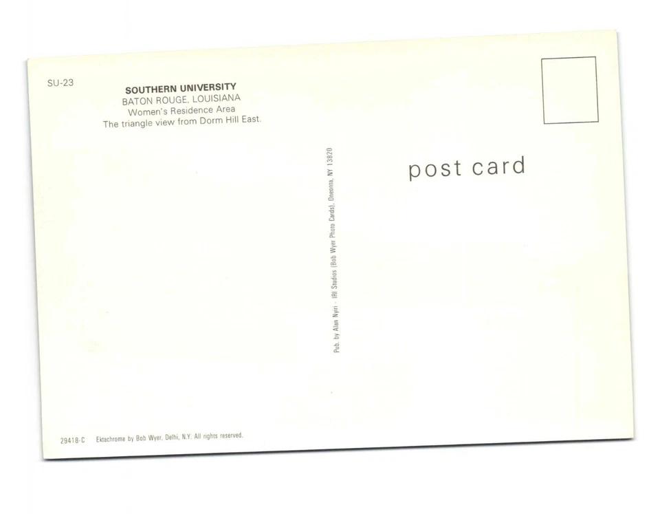 Southern University Baton Rouge LA women's residence Area VTG postcard UNP - Image 2 of 2