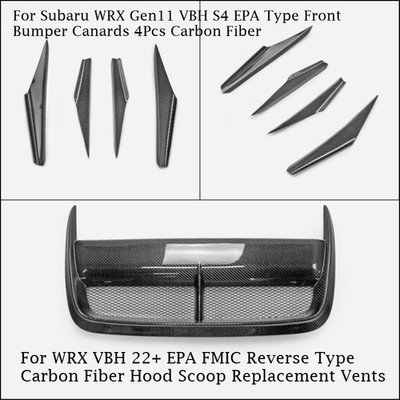 For WRX VBH 22+ EPA  Hood Scoop Replacement Vents/ Front Bumper Canards Carbon