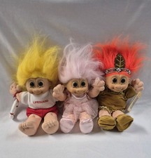 Vtg Russ Troll Kidz Soft Plush Lot of 3 Sandy Lifeguard Ballerina Wigwam 10"