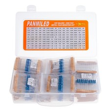 150 Values 1500 Pieces Metal Film Resistor Kit 1 ohm-10M ohm 1/2W 1