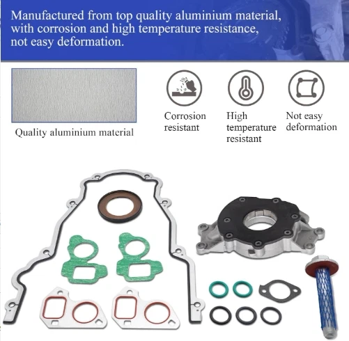 M295HV High Volume Oil Pump Gaskets & Balancer Bolt For 4.8L 5.3L 6.0L 12557840 Foto 3 de 4