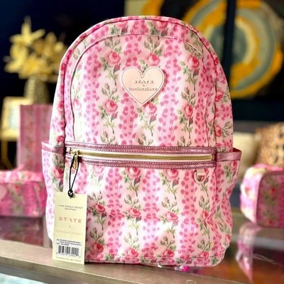LoveShackFancy Pink Floral Backpack Gear-Up LoveShackFancy Pink Floral Ribbon Backpack | Pottery  main image 3
