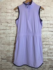 T By Talbots Dress Womens Small Lilac Purple Athletic Zip Front Popover Pockets