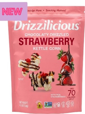 Drizzilicious Chocolaty Drizzled Strawberry Kettle Corn Popcorn Snacks 4.5oz
