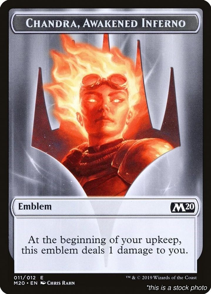 Emblem - Chandra, Awakened Inferno Token 11 M20 Core Set 2020 Near Mint NM Magic