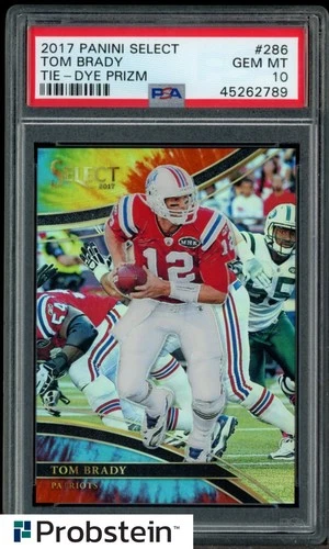 2017 Panini Select Tie-Dye Prizm Tom Brady New England Patriots 18/25 PSA 10