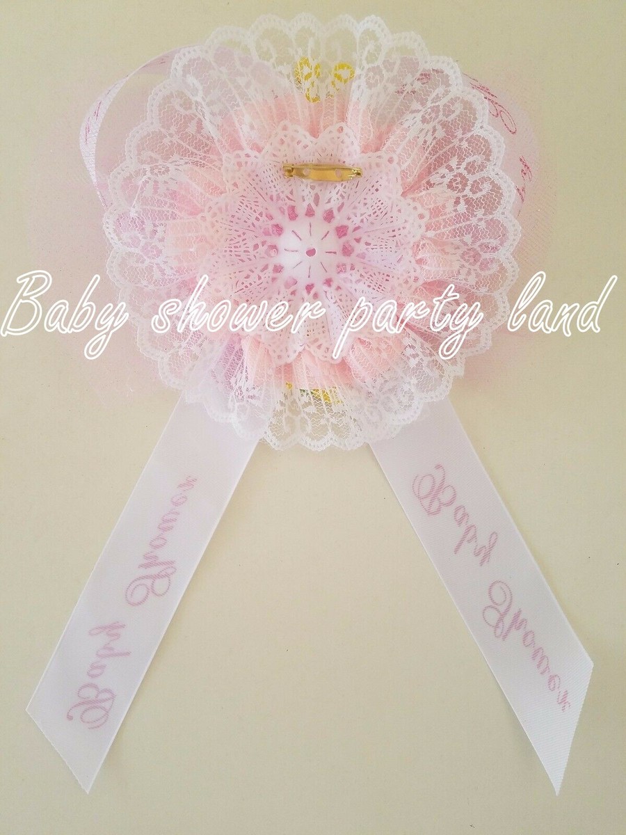 It's A Girl Baby Shower Sash – Pink With Butterflies Ribbon & Corsage – Mom To Be – Handmade