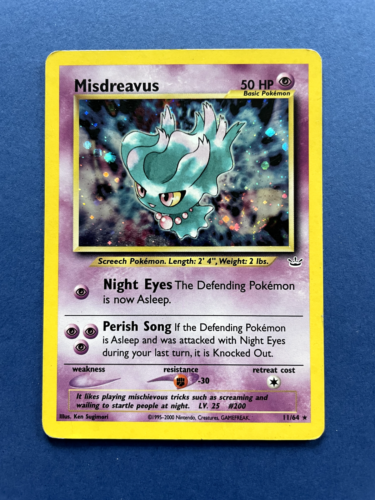 Misdreavus - Carta Pokemon - 11/64  - Neo Revelation  - Eng Holo - PLAYED - Foto 1 di 2