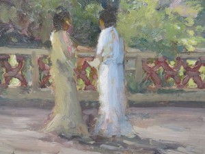 James Carlisle (b1937) Japanese Chinese Women in Traditional Dress Impressionist