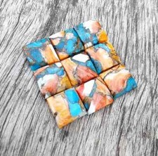 AAA Spiny Oyster Copper Turquoise Cabochon Square Shape Loose Gemstone