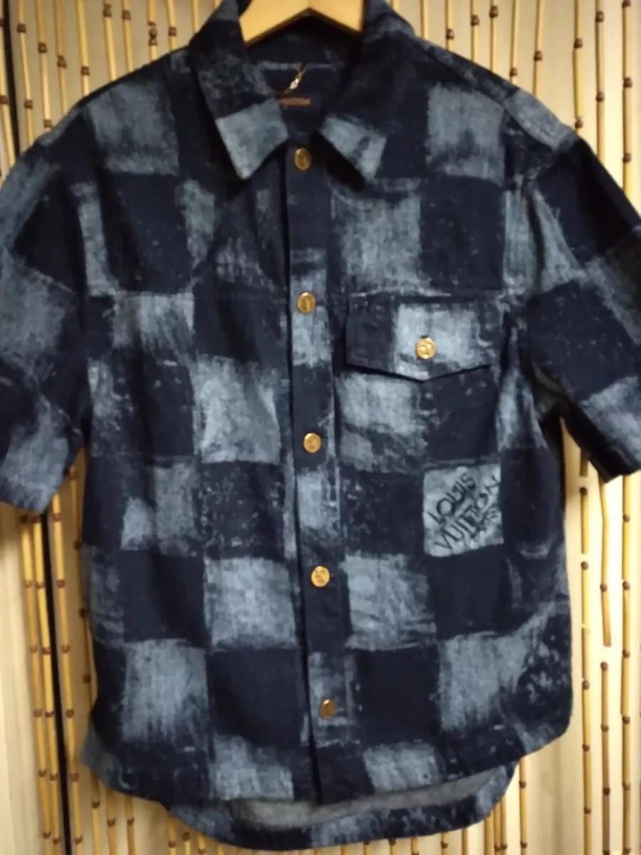 Louis Vuitton Salt Damier Short Sleeve Button Up Shirt