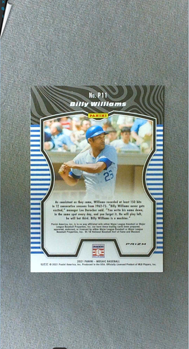 2021 Panini Mosaic Producers Green Prizm #11 Billy Williams Cubs - Picture 2 of 2