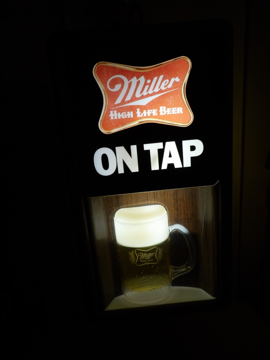 Vintage 1982 Miller High Life Beer Lighted Rotating Motion Vintage 1982 Miller High Life Beer Lighted Rotating Motion