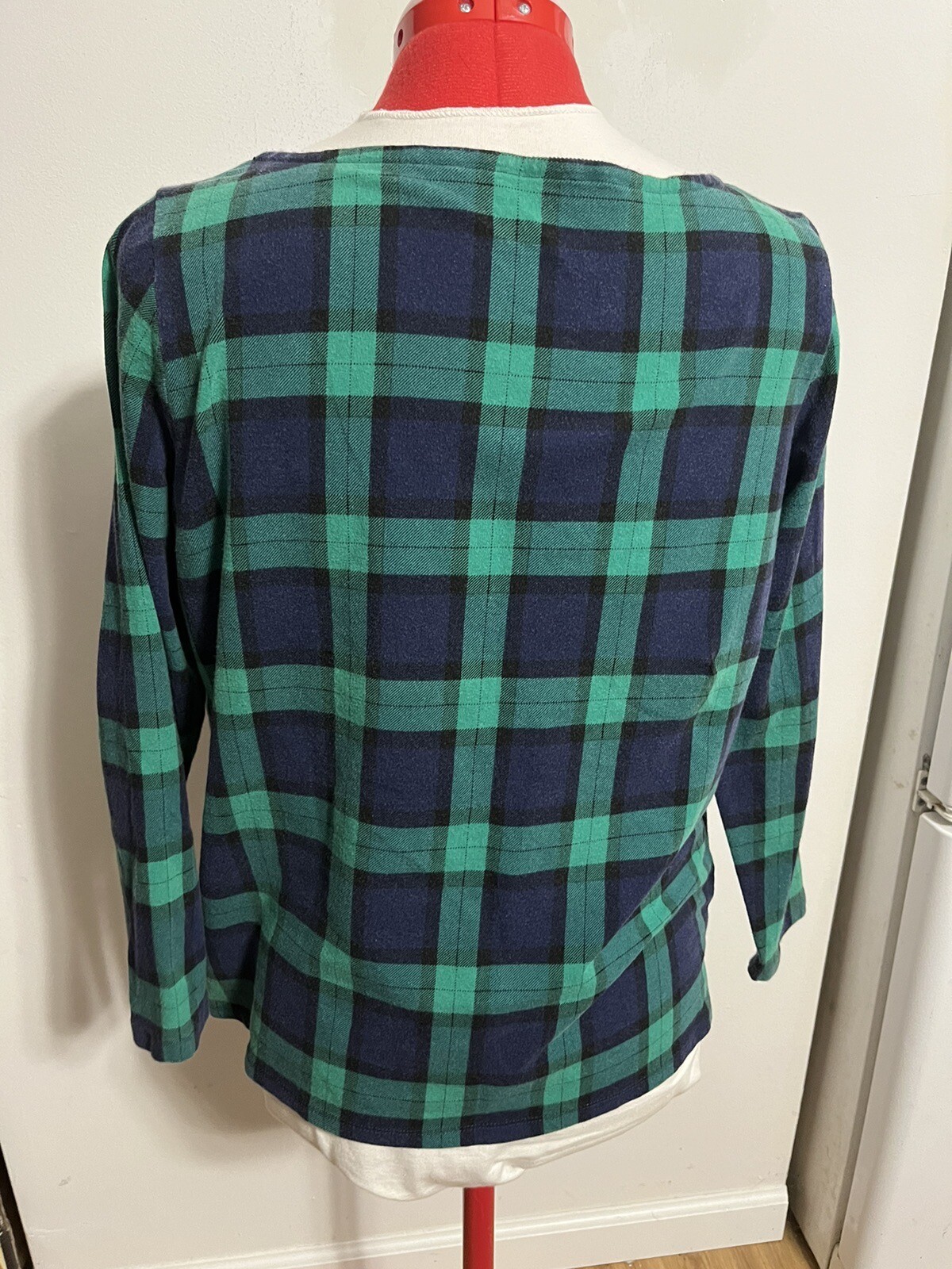 Talbots Tee Women&rsquo;s Flannel Shirt Petite 1Xp Plaid Blue/Green - Long Sleeve
