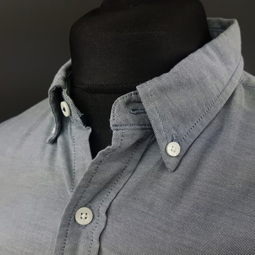 Tommy Hilfiger Oxford Shirt LARGE Long Sleeve Blue Vintage Fit Cotton Mens - Picture 5 of 9