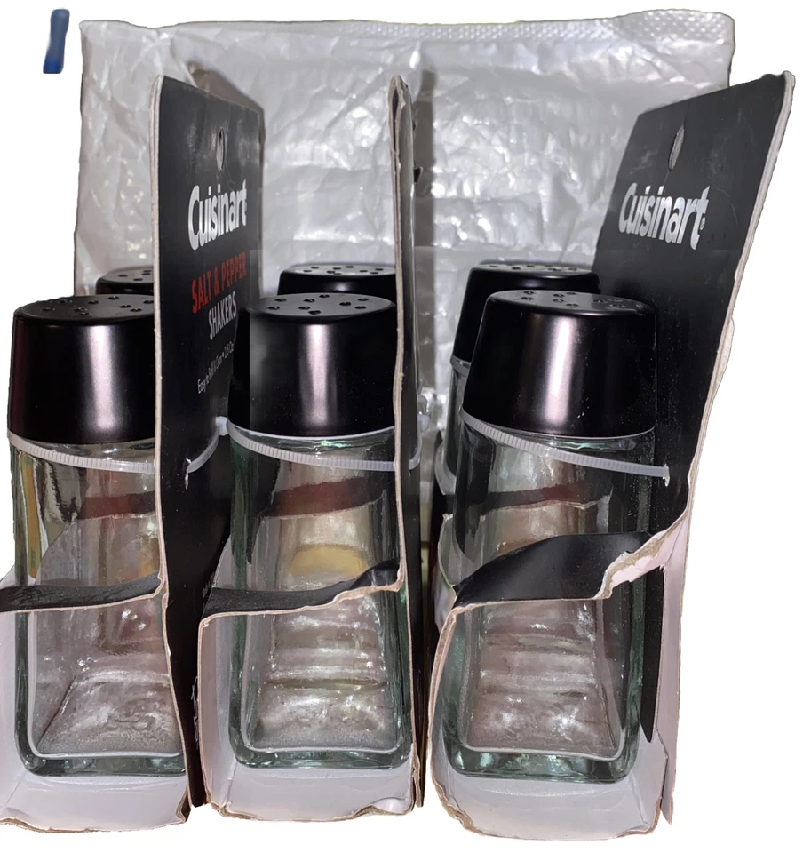 NUEVO Juego de coctelera de sal y pimienta Cuisinart base de vidrio, acabado negro Foto 4 de 4