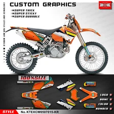 Motocross Complete Custom Vinyl Sticker Graphics Kit for EXC XCW 2005 2006 2007