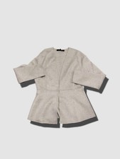 $1294 Neiman Marcus Women's Brown Cafe Cashmere Double-Face V-Neck Jacket Size S