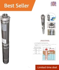 Efficient 1 HP Stainless Steel Submersible Pump for 4" Wells -  Certified