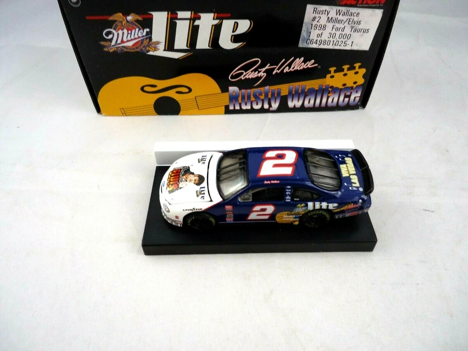 Lot of 2 RCCA/Action NASCAR 1:64 scale Rusty Wallace #2 Miller Lite/ #2 Elvis - Image 2 of 4