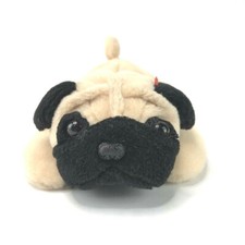 Vintage TY Pugsly Pug Dog 1996 Beanie Babies Soft Stuffed Animal Toy 8"