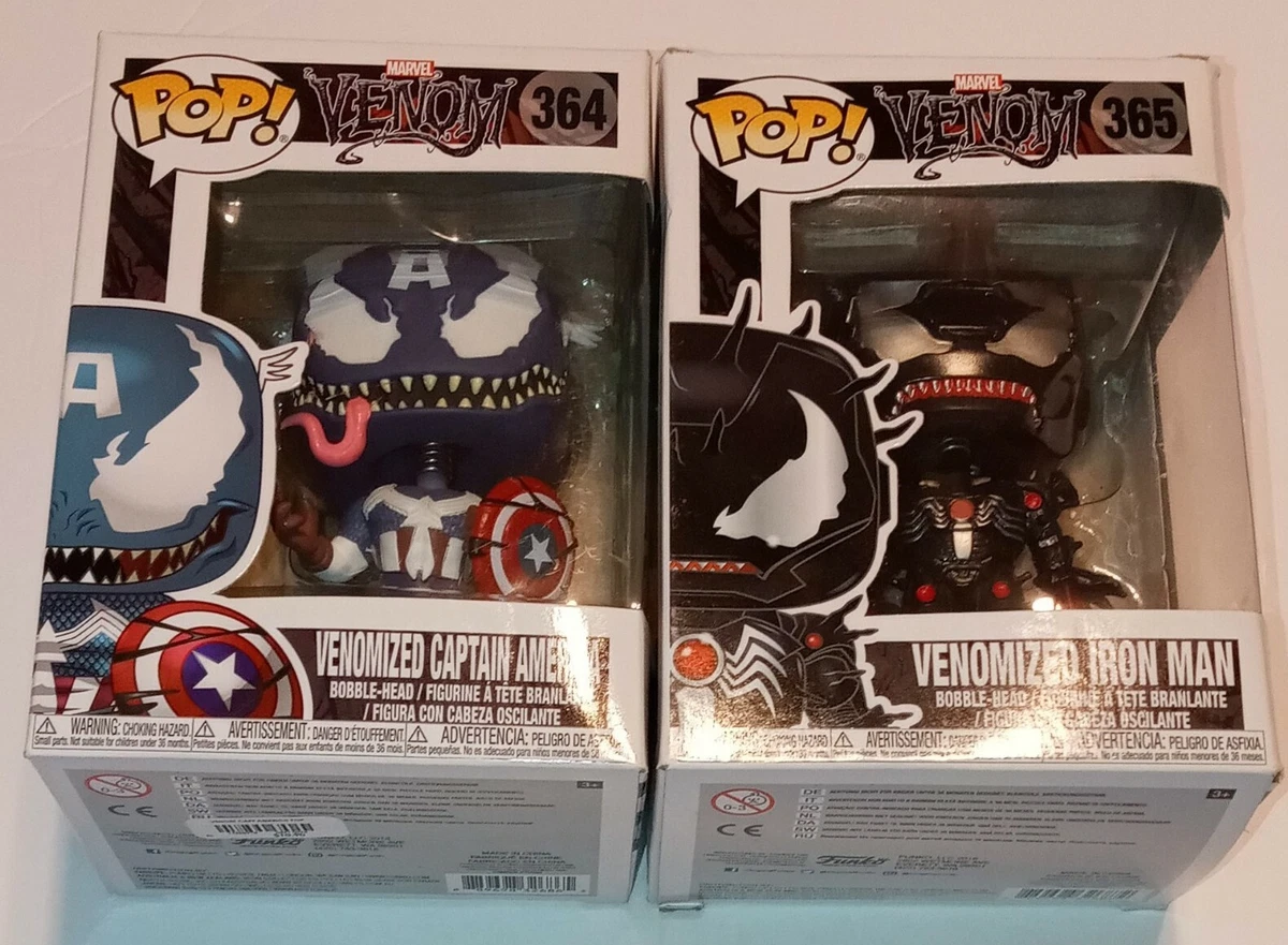 Funko Pop Marvel Venomized Captain America 364 Venomized Iron Man 365 Set
