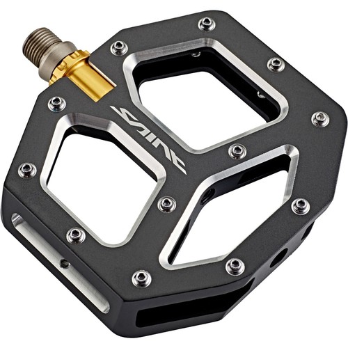 Pédales Plates Shimano Saint PD-M828 Pour VTT - Noir Et Or - Dirt, Downhill, Enduro - Neuves