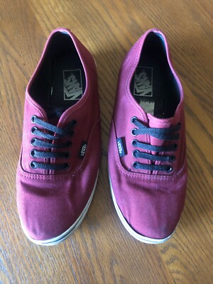 Ladies Vans Burgundy Low Top Sneakers Size