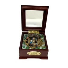 Mr. Christmas Animated Music Box Miniature Nativity Scene Train Silent Night