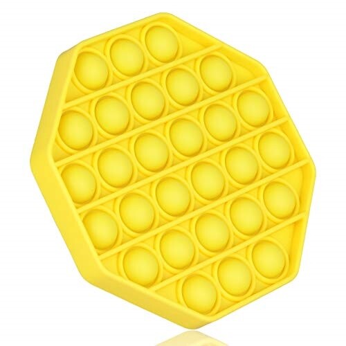 BUY 2 GET 1 FREE! - Popit Fidget Bubble Toy - Octagon Yellow - Picture 5 of 6