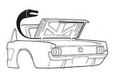 1965-70 Mustang, 67-68 Cougar Coupe/Convertible Trunk Weatherstrip. Made in USA