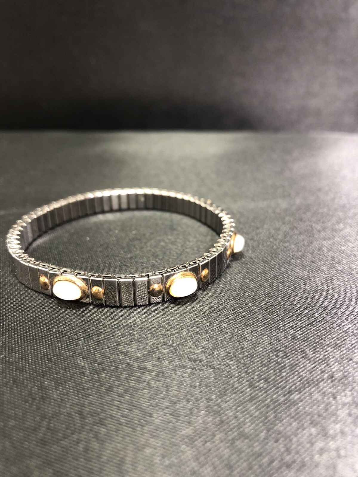 Vintage ZOPPINI Stainless Steel 750 Gold Multi Gemstone Stretch