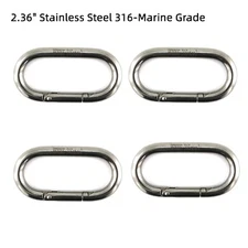 1/4'' 4PCS Heavy Duty Carabiner Clip Spring Snap Hooks Spring Clips For Gym