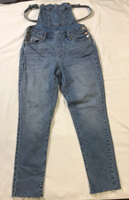 Universal Thread Overalls Womens 4/27R Blue Denim Raw Hem Cotton Stretch Casual