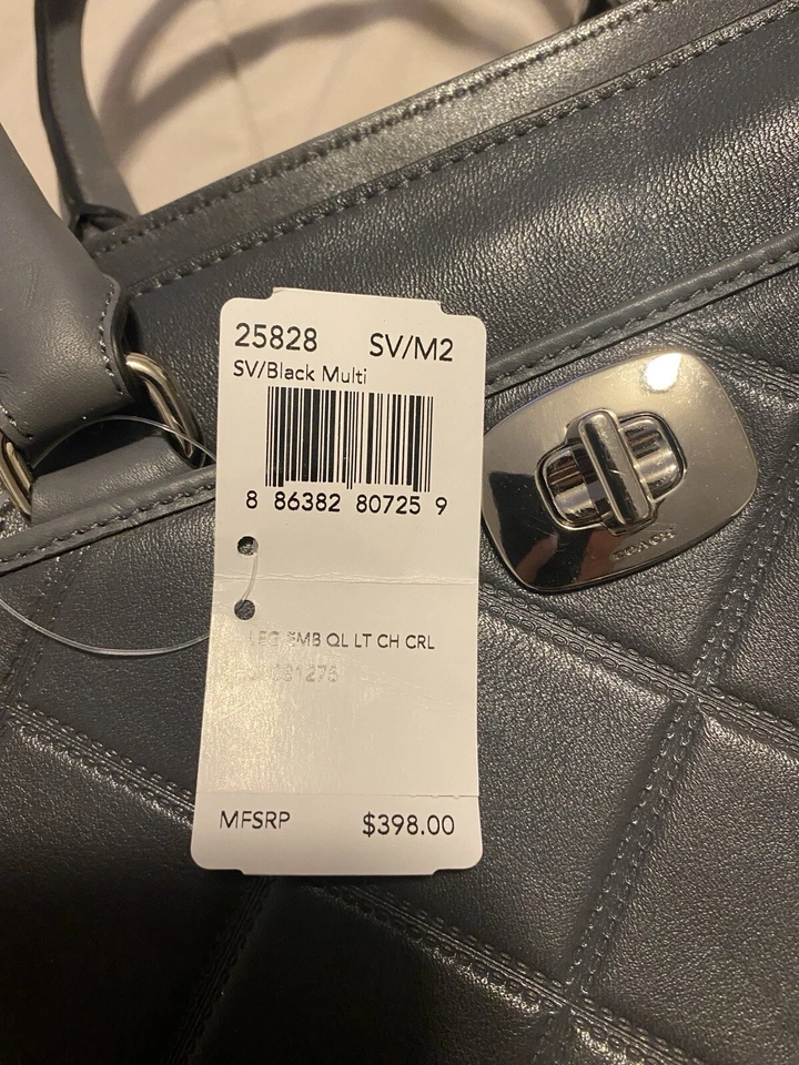 Bolso de Mano COACH Gris Cuero Acolchado Legacy Nuevo con Etiquetas E1373-25828 Foto 4 de 4