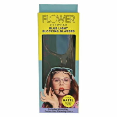 Flower Eyewear Blue Light Blocking Glasses, Style Hazel Crystal Blush