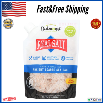 #ad Redmond Real Sea Salt Natural Unrefined Gluten Free Coarse 16 Ounce Pouch 1 pk $13.49