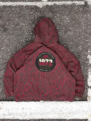 Nike Beaverton Oregon USA Vintage 90er 1972 Denim Jacke Retro Logo Bestickt Over
