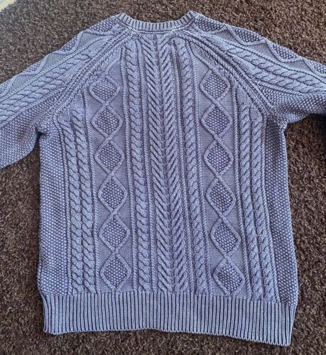 RAG & BONE Dexter Aran Cable Knit Cranberrry Sweater Medium - Picture 3 of 7