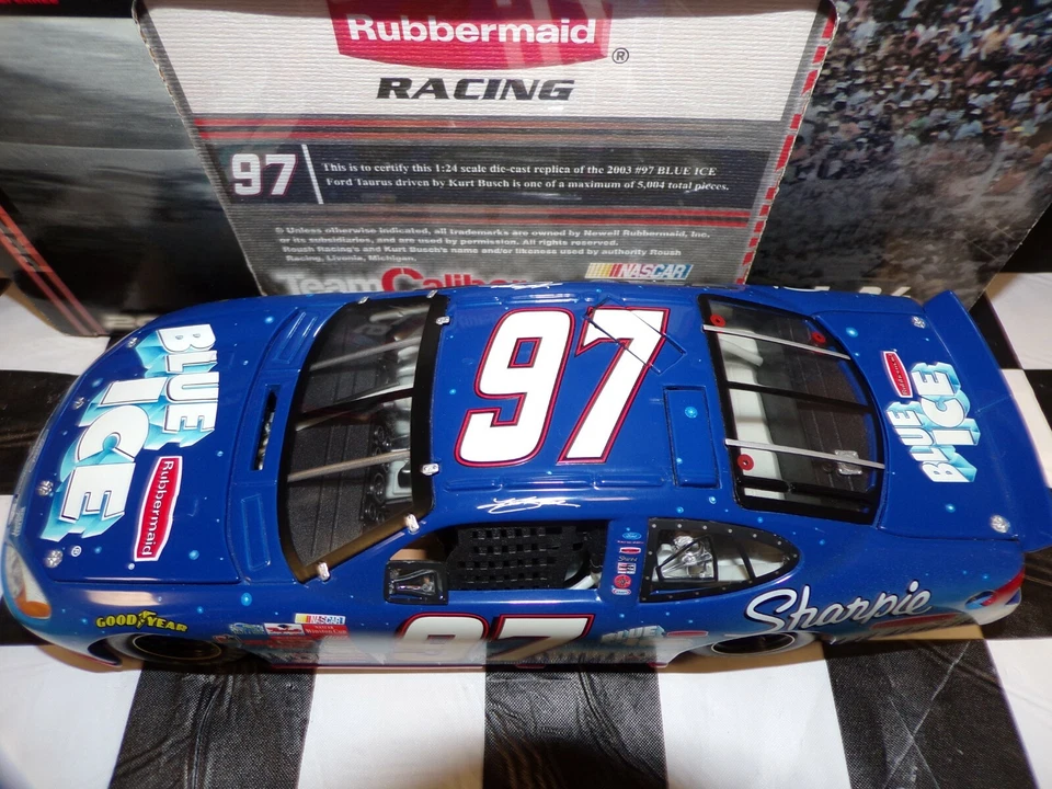 Kurt Busch #97 BLUE ICE 2003 Taurus 1:24 Scala Team Caliber NASCAR - Immagine 3 di 4