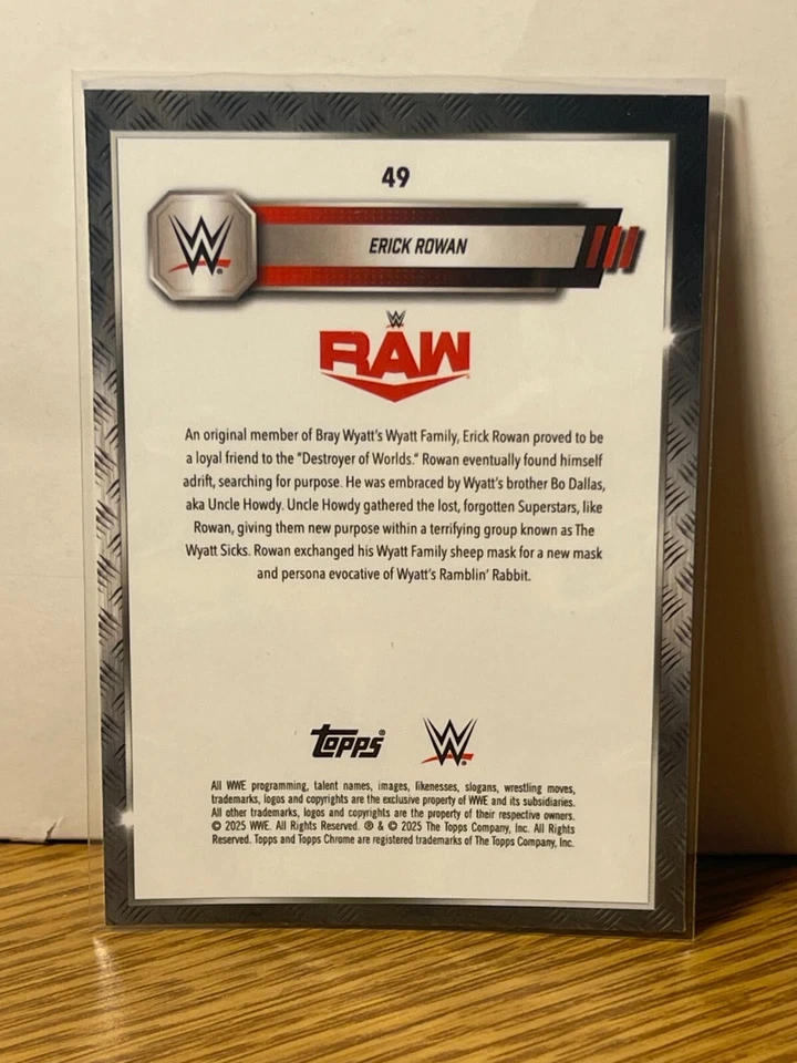 2025 Topps Chrome WWE #49 Erick Rowan Prizm Refractor - Image 2 of 2
