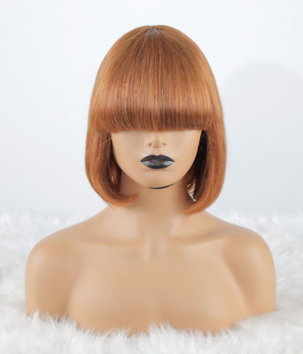 Julianna Swoop Bang Blond 30 Glatt Fransen Europäisch 100% Echthaar Bob Perücke